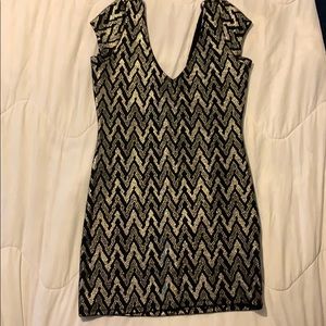 Black and gold party dress